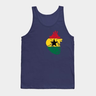 Anatomical heart design, Ghana flag Tank Top